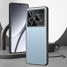 Realme GT5 5G用ケース 高級感 手触り良い アルミメタル 製の金属製 兼シリコン カバー Realme ネイビー