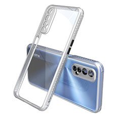 Realme Narzo 20 Pro用ハイブリットバンパーケース クリア透明 プラスチック 鏡面 カバー Realme シルバー