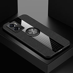 Realme Narzo 50 5G用極薄ソフトケース シリコンケース 耐衝撃 全面保護 アンド指輪 マグネット式 バンパー X01L Realme ブラック