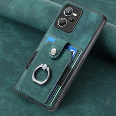 Realme Narzo 50A Prime用シリコンケース ソフトタッチラバー レザー柄 カバー SD2 Realme グリーン