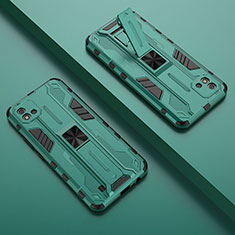 Realme Narzo 50i用ハイブリットバンパーケース スタンド プラスチック 兼シリコーン カバー マグネット式 KC1 Realme グリーン