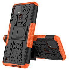 Realme Narzo 50i用ハイブリットバンパーケース スタンド プラスチック 兼シリコーン カバー JX1 Realme オレンジ