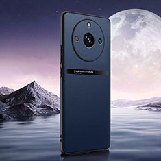 Realme Narzo 60 5G用ケース 高級感 手触り良いレザー柄 QK5 Realme ネイビー