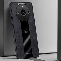 Realme Narzo 60 Pro 5G用シリコンケース ソフトタッチラバー レザー柄 カバー PB1 Realme ブラック