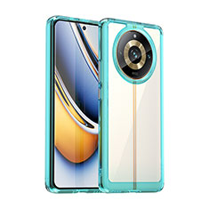 Realme Narzo 60 Pro 5G用ハイブリットバンパーケース クリア透明 プラスチック カバー J01S Realme ブルー