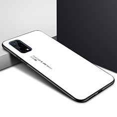 Realme Q2 Pro 5G用ハイブリットバンパーケース プラスチック 鏡面 カバー Realme ホワイト