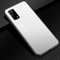 Realme Q2 Pro 5G用ケース 高級感 手触り良い アルミメタル 製の金属製 カバー Realme シルバー