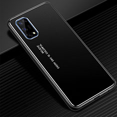 Realme Q2 Pro 5G用ケース 高級感 手触り良い アルミメタル 製の金属製 カバー Realme ブラック