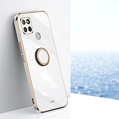 Realme Q2i 5G用極薄ソフトケース シリコンケース 耐衝撃 全面保護 アンド指輪 マグネット式 バンパー XL1 Realme ホワイト