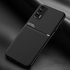 Realme Q3 Pro 5G用極薄ソフトケース シリコンケース 耐衝撃 全面保護 マグネット式 バンパー Realme ブラック