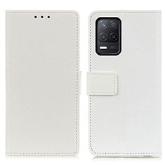 Realme Q3i 5G用手帳型 レザーケース スタンド カバー M08L Realme ホワイト
