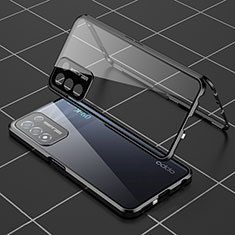 Realme Q3t 5G用ケース 高級感 手触り良い アルミメタル 製の金属製 360度 フルカバーバンパー 鏡面 カバー Realme ブラック