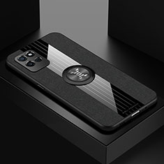 Realme V11 5G用極薄ソフトケース シリコンケース 耐衝撃 全面保護 アンド指輪 マグネット式 バンパー X01L Realme ブラック