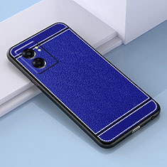 Realme V23 5G用シリコンケース ソフトタッチラバー レザー柄 カバー S03 Realme ネイビー