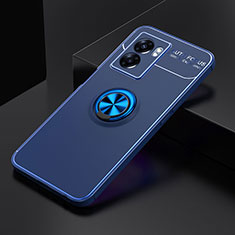 Realme V23 5G用極薄ソフトケース シリコンケース 耐衝撃 全面保護 アンド指輪 マグネット式 バンパー JM2 Realme ネイビー