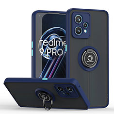 Realme V25 5G用ハイブリットバンパーケース プラスチック アンド指輪 マグネット式 QW2 Realme ネイビー