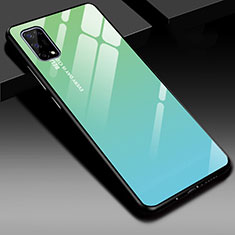 Realme V5 5G用ハイブリットバンパーケース プラスチック 鏡面 カバー Realme ライトグリーン