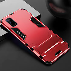 Realme V5 5G用ハイブリットバンパーケース スタンド プラスチック 兼シリコーン カバー Realme レッド