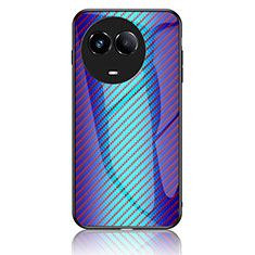 Realme V50s 5G用ハイブリットバンパーケース プラスチック 鏡面 虹 グラデーション 勾配色 カバー LS2 Realme ネイビー