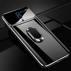 Realme X用ハードケース プラスチック 質感もマット アンド指輪 マグネット式 A01 Realme ブラック