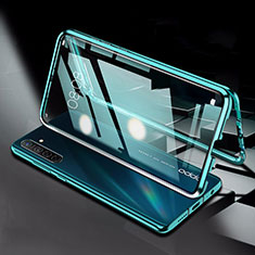 Realme X2用ケース 高級感 手触り良い アルミメタル 製の金属製 360度 フルカバーバンパー 鏡面 カバー M01 Realme グリーン