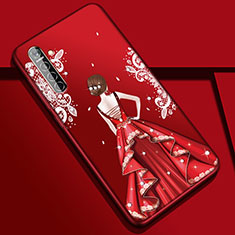Realme X2用シリコンケース ソフトタッチラバー バタフライ ドレスガール ドレス少女 カバー S01 Realme マルチカラー