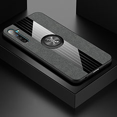 Realme X2用極薄ソフトケース シリコンケース 耐衝撃 全面保護 アンド指輪 マグネット式 バンパー Realme グレー
