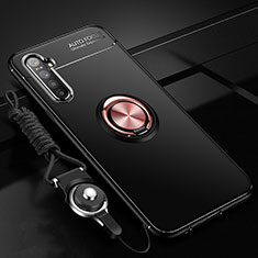 Realme X2用極薄ソフトケース シリコンケース 耐衝撃 全面保護 アンド指輪 マグネット式 バンパー A01 Realme ゴールド・ブラック