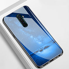 Realme X2 Pro用ハイブリットバンパーケース プラスチック パターン 鏡面 カバー S01 Realme ネイビー