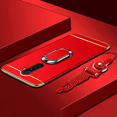 Realme X2 Pro用ケース 高級感 手触り良い メタル兼プラスチック バンパー アンド指輪 A01 Realme レッド