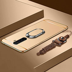 Realme X2 Pro用ケース 高級感 手触り良い メタル兼プラスチック バンパー アンド指輪 A01 Realme ゴールド