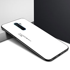 Realme X2 Pro用ハイブリットバンパーケース プラスチック パターン 鏡面 カバー Realme ホワイト