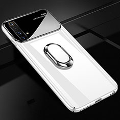 Realme X3 SuperZoom用ハードケース プラスチック 質感もマット アンド指輪 マグネット式 A01 Realme ホワイト
