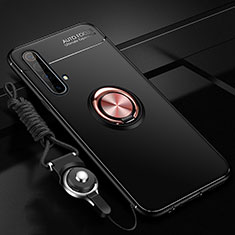 Realme X3 SuperZoom用極薄ソフトケース シリコンケース 耐衝撃 全面保護 アンド指輪 マグネット式 バンパー Realme ゴールド・ブラック