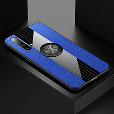 Realme X50 5G用極薄ソフトケース シリコンケース 耐衝撃 全面保護 アンド指輪 マグネット式 バンパー A01 Realme ネイビー