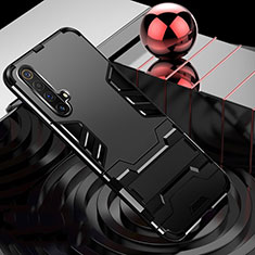 Realme X50 5G用ハイブリットバンパーケース スタンド プラスチック 兼シリコーン カバー Realme ブラック