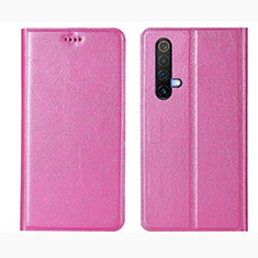 Realme X50 5G用手帳型 レザーケース スタンド カバー L01 Realme ピンク