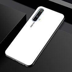 Realme X50 5G用ハイブリットバンパーケース プラスチック 鏡面 カバー Realme ホワイト
