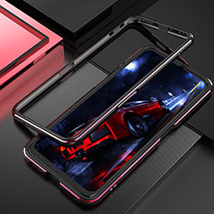 Realme X50 Pro 5G用ケース 高級感 手触り良い アルミメタル 製の金属製 バンパー カバー T01 Realme レッド・ブラック