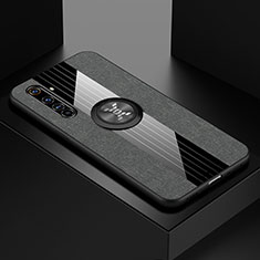 Realme X50 Pro 5G用極薄ソフトケース シリコンケース 耐衝撃 全面保護 アンド指輪 マグネット式 バンパー Realme グレー