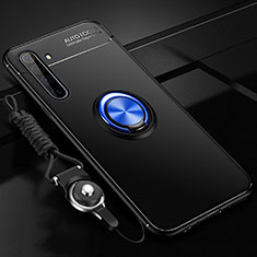 Realme X50 Pro 5G用極薄ソフトケース シリコンケース 耐衝撃 全面保護 アンド指輪 マグネット式 バンパー A01 Realme ネイビー・ブラック