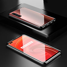 Realme X50 Pro 5G用ケース 高級感 手触り良い アルミメタル 製の金属製 360度 フルカバーバンパー 鏡面 カバー Realme ブラック