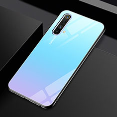 Realme X50m 5G用ハイブリットバンパーケース プラスチック 鏡面 カバー Realme ブルー