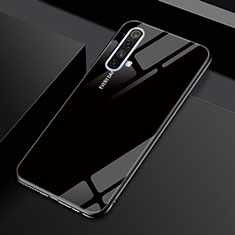 Realme X50m 5G用ハイブリットバンパーケース プラスチック 鏡面 カバー Realme ブラック