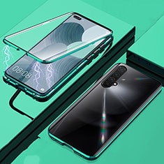 Realme X50m 5G用ケース 高級感 手触り良い アルミメタル 製の金属製 360度 フルカバーバンパー 鏡面 カバー Realme グリーン