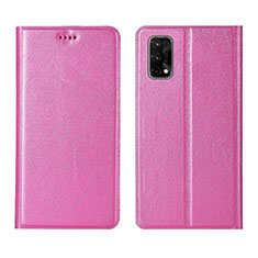 Realme X7 5G用手帳型 レザーケース スタンド カバー L01 Realme ピンク