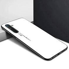 Realme XT用ハイブリットバンパーケース プラスチック パターン 鏡面 カバー Realme ホワイト