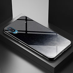 Samsung Galaxy A02用ハイブリットバンパーケース プラスチック パターン 鏡面 カバー LS1 サムスン グレー