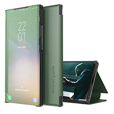 Samsung Galaxy A02用手帳型 レザーケース スタンド カバー ZL1 サムスン グリーン