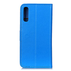 Samsung Galaxy A02用手帳型 レザーケース スタンド カバー A03D サムスン ブルー